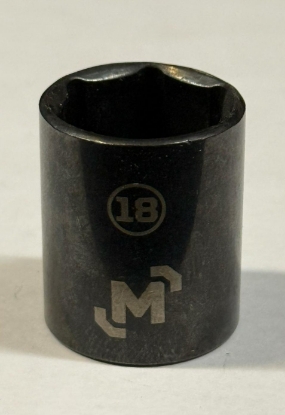 Picture of 3/8 Dr 6Pt Socket 18mm Black Steel Mastercraft (Set 058-0385-8) 122pc